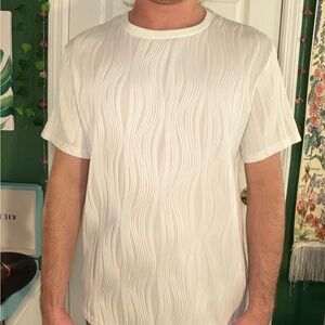 Men's White Textured T-Shirt
